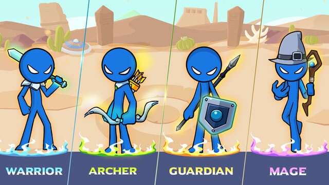 Bộ sưu tập lớn da người que và các nhân vật cần trang bị.