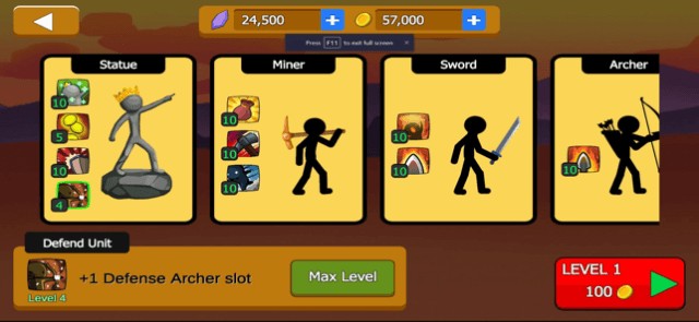 Stick War có đội quân người que đông đảo và đa dạng để bạn đem đi chiến đấu