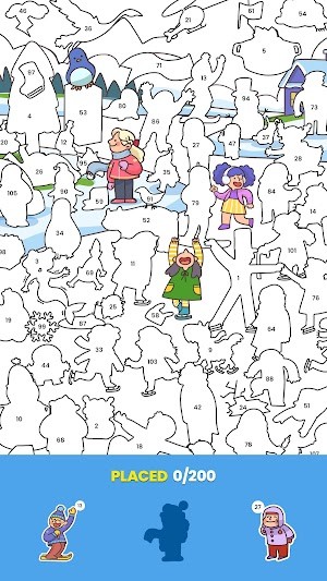 Bức tranh phức tạp cần lấp đầy bằng sticker