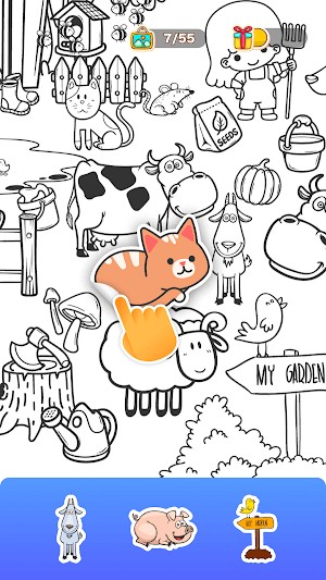 Sticker Book Puzzle yêu cầu bạn lắp các nhãn dán vào đúng vị trí để tạo bức tranh đầy màu sắc