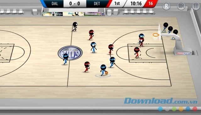 Khéo léo điều khiển các cầu thủ bóng rổ trong game thể thao Stickman Basketball 2017 cho máy tính và Windows 10 Mobile