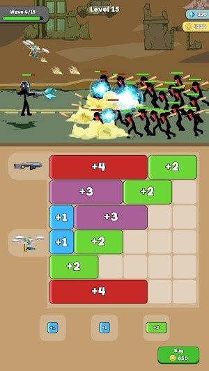 Giải câu đố khối và chiến đấu với người que kẻ thù trong game Stickman Clash