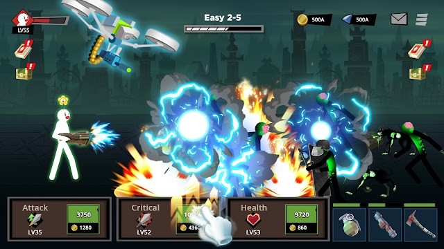 Tham gia vào cuộc chiến dữ dội cùng anh hùng stickman trong game Stickman Go! Offline RPG Games