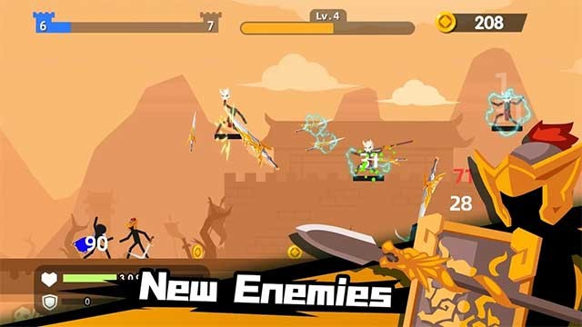 Rất nhiều kẻ thù đang chờ bị đánh bại trong Stickman Master: Archer Legends for Android