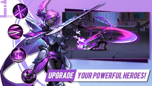 Nâng cấp các anh hùng mạnh mẽ của bạn trong game Stickman Master Ⅲ: Idle RPG