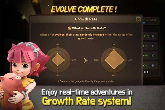 Nâng cấp để trở nên mạnh hơn và nhanh hơn nhờ hệ thống Growth Rate