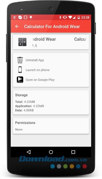 Xem thông tin ứng dụng ngay trên Store cho Android Wear