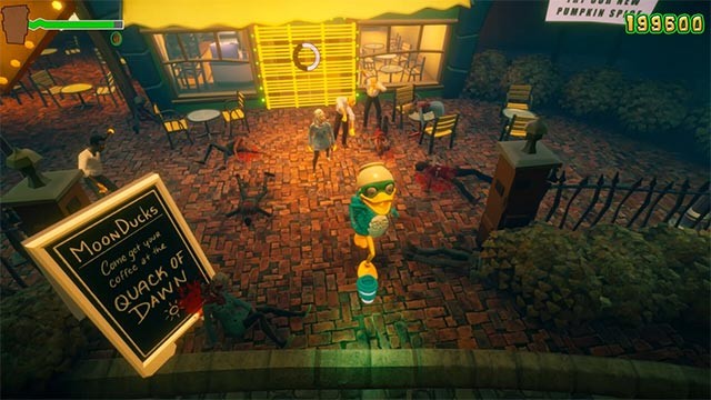 Điều khiển Joe Duck chạy trốn zombie trong game hành động hỗn loạn Strange Brew