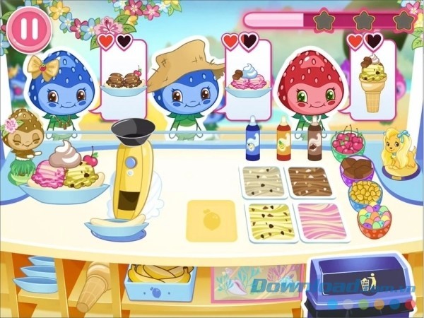 Strawberry Shortcake Ice-Cream cho Android có thiết kế đồ họa cực dễ thương