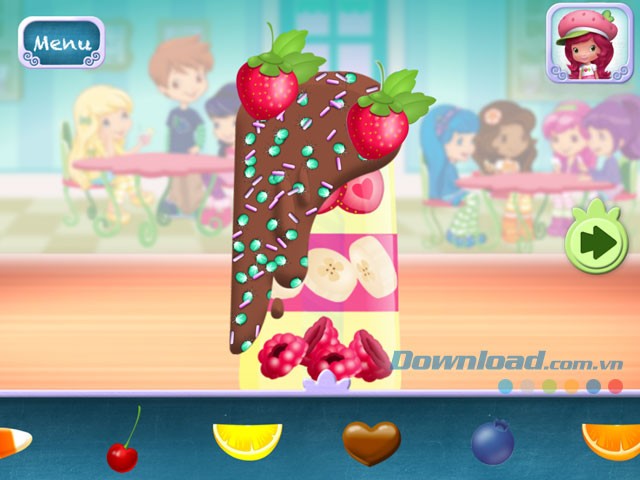 Giao diện chơi Strawberry Shortcake Sweet Shop trên Android