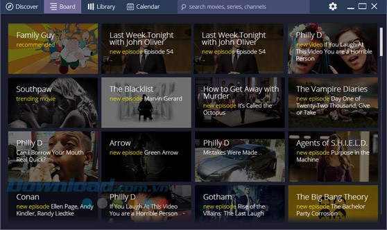 Giao diện của Stremio