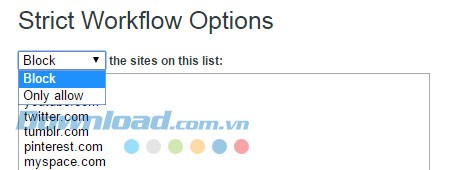 Tạo danh sách website được phép truy cập