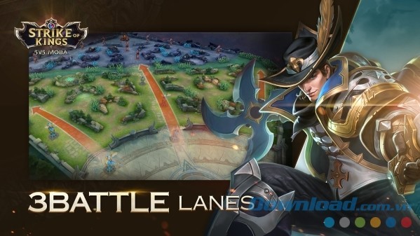 Bản đồ chiến trận Strike of Kings cho Android có 3 đường