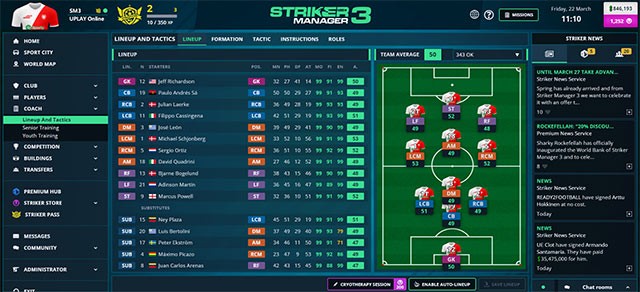 Định hình phong cách bóng đá bằng những công cụ mà Striker Manager 3 game cung cấp