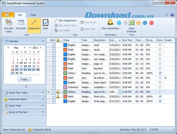 StudyMinder Homework System