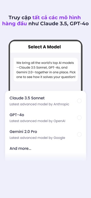 Truy cập tất cả mô hình hàng đầu