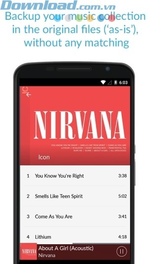 Sao lưu bộ sưu tập âm nhạc với file gốc