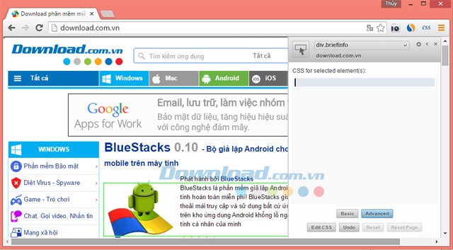 Tự tạo CSS với Stylebot