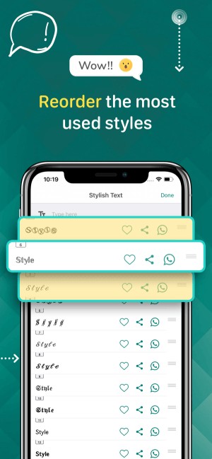 Dùng lại các phong cách chữ đã sử dụng