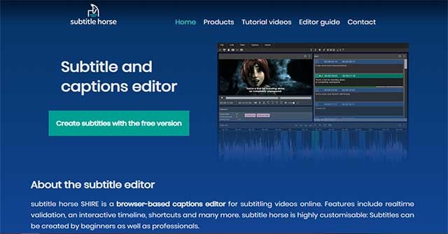 Subtitle Horse là trình chỉnh sửa phụ đề trực tuyến trên trình duyệt