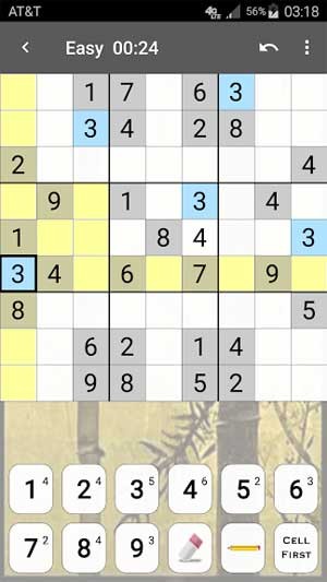 Sudoku for Android có 4 màn chơi khó