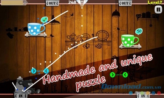 Vượt qua các bài chơi giải đố độc đáo và thú vị của game trí tuệ miễn phí Sugar and Cup: Brain Game