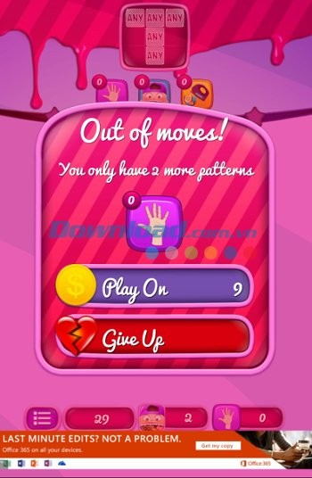 Sugar Sweet gồm hai tùy chọn chơi nếu thất bại