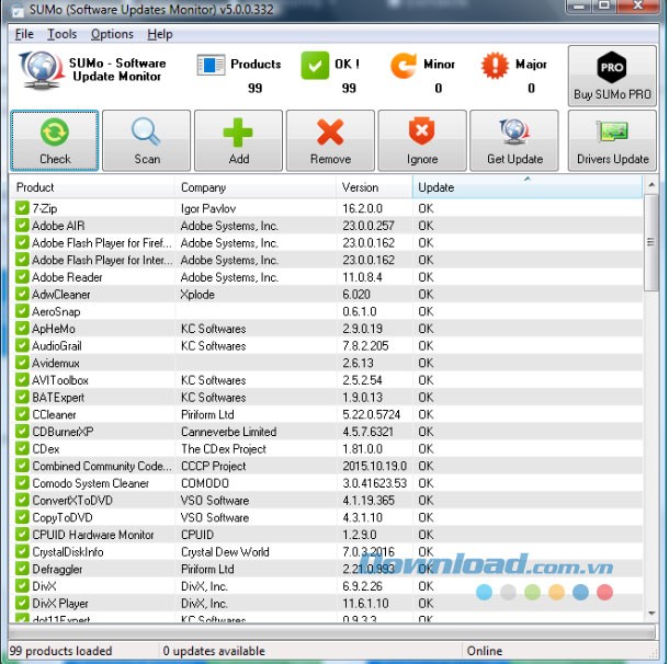 SUMo trên Windows bản mới nhất