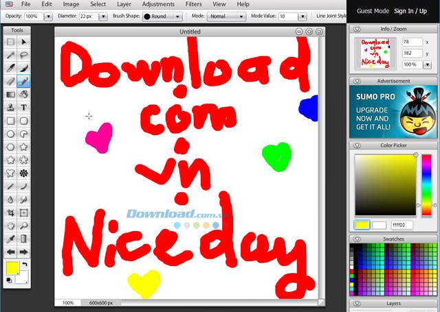 Tạo tác phẩm với Sumo Paint