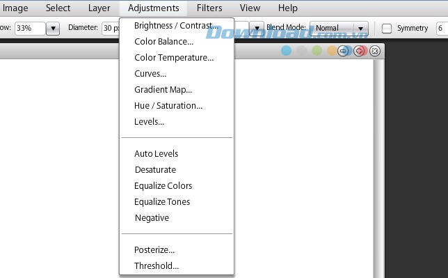 Adjustments trong Sumo Paint