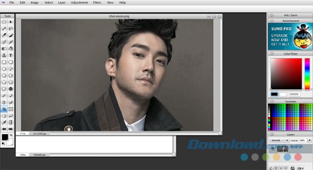 Bộ công cụ sửa ảnh trong Sumo Paint