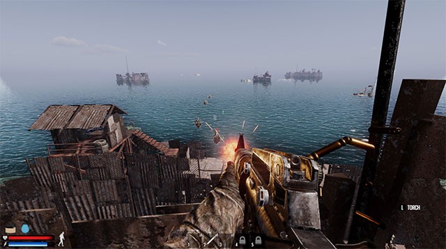 Chơi game Sunkenland 1 mình hoặc hợp tác nhóm để đối đầu cướp biển, thủy quái và sinh vật đột biến