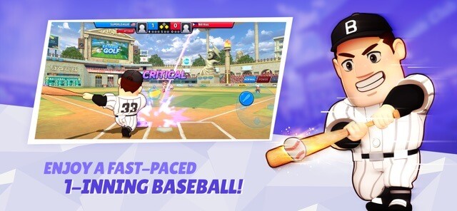 Tham gia các trận đấu bóng chày nhịp độ nhanh trong game Super Baseball League