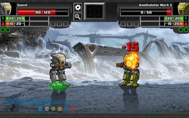 Giao diện màn chơi game Super Mechs