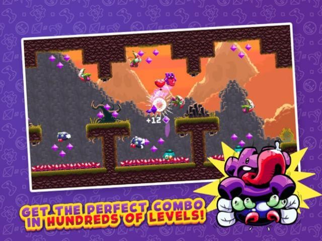 Thực hiện các combo hoàn hảo trong hàng trăm level của game Super Mombo Quest