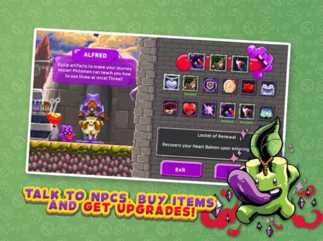 Nói chuyện với NPC, mua item và nâng cấp