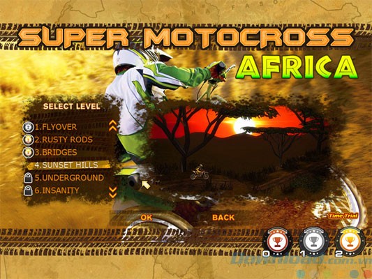 Chọn cấp độ trong Super Motocross Africa