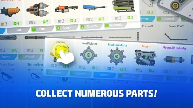 Thu thập các bộ phận khác nhau của xe tăng