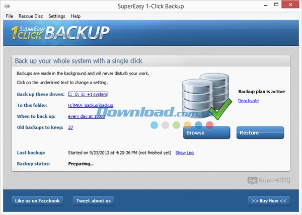 SuperEasy 1-Click Backup