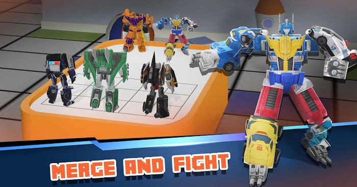 Hợp nhất các robot và chiến đấu trong game Superhero Robot Merge Master