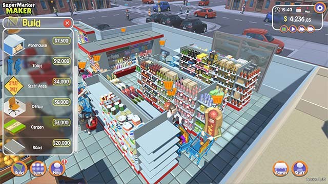 Quản lý siêu thị của riêng bạn trong game giả lập Supermarket Maker