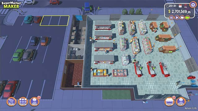 Phát triển chuỗi siêu thị lớn nhất thị trấn trong game Supermarket Maker