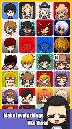 Chọn các đặc điểm gương mặt dễ thương cho nhân vật