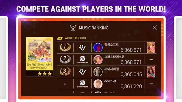 Cạnh tranh với người chơi khác trên toàn cầu trong SuperStar SMTOWN