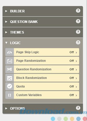 Tính logic giữa các câu hỏi