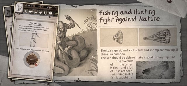 Câu cá và săn bắt, chiến đấu với tự nhiên để sinh tồn