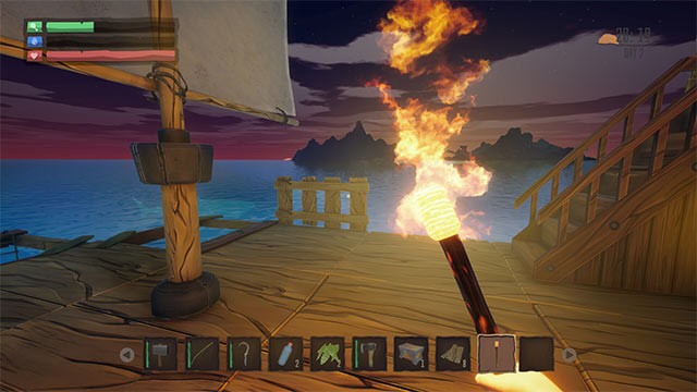 Thu thập tài nguyên ít ỏi xung quanh bạn để xây nhà, chế tạo công cụ và vũ khí...