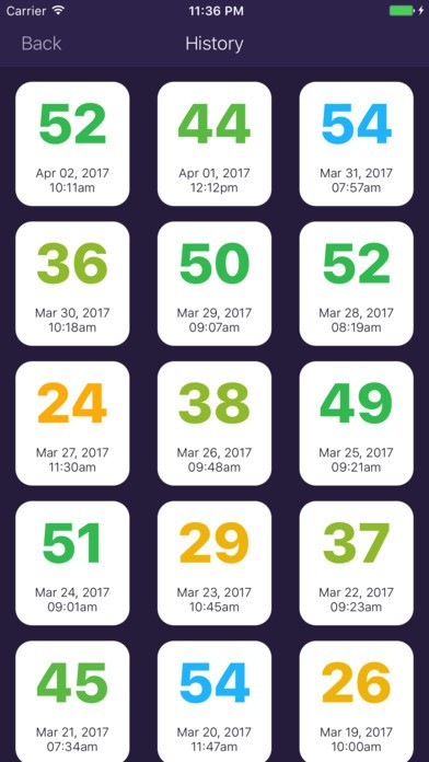 Danh sách các thẻ đã tập trên Sweat Deck cho iOS