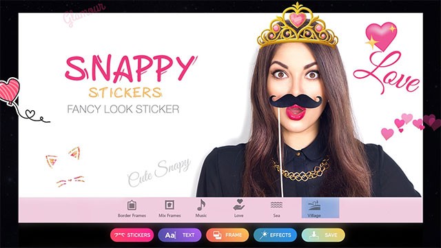 Chụp ảnh ngộ nghĩnh với kho sticker phong phú trong Sweet Camera