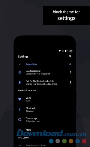 Cài đặt dùng theme Swift Black Substratum Theme cho Android